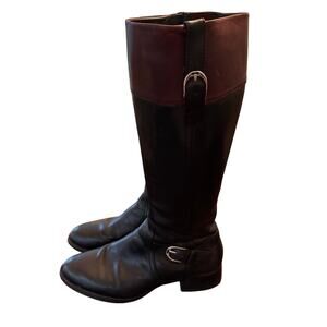 Ariat Women’s York Two Toned Riding Tall Boots Size 9 B Black Burgundy Leather